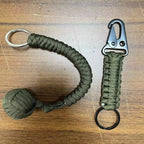Outdoor Self‑Defense Umbrella Rope & Monkey Fist Paracord Keychain