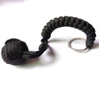 Outdoor Self‑Defense Umbrella Rope & Monkey Fist Paracord Keychain