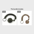 Outdoor Self‑Defense Umbrella Rope & Monkey Fist Paracord Keychain