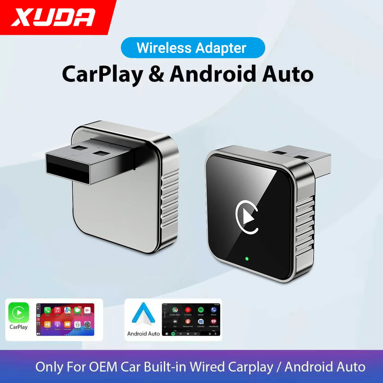 CarPlay Android Auto Adapter - Wireless Dongle for Factory Car Stereo