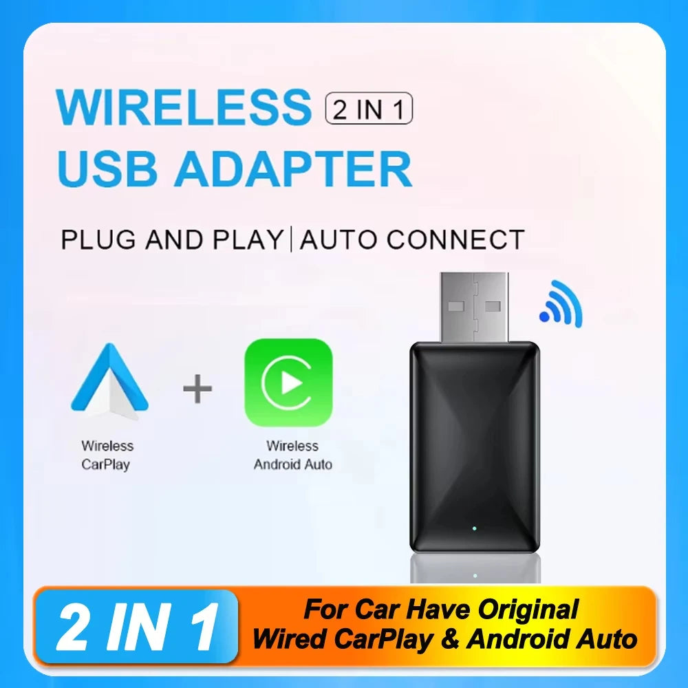 CarPlay Android Auto Adapter - Wireless Dongle for Factory Car Stereo
