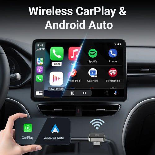 CarPlay Android Auto Adapter - Wireless Dongle for Factory Car Stereo