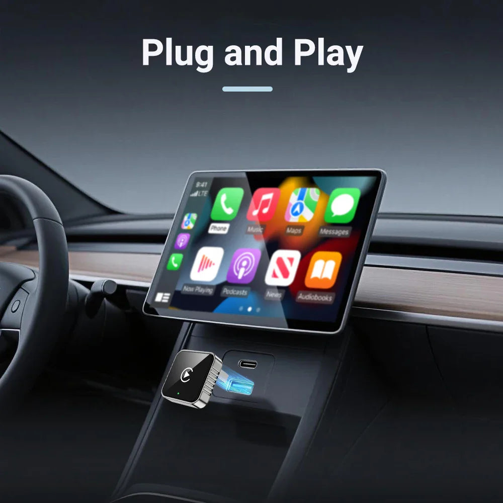 CarPlay Android Auto Adapter - Wireless Dongle for Factory Car Stereo