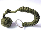 Outdoor Self‑Defense Umbrella Rope & Monkey Fist Paracord Keychain